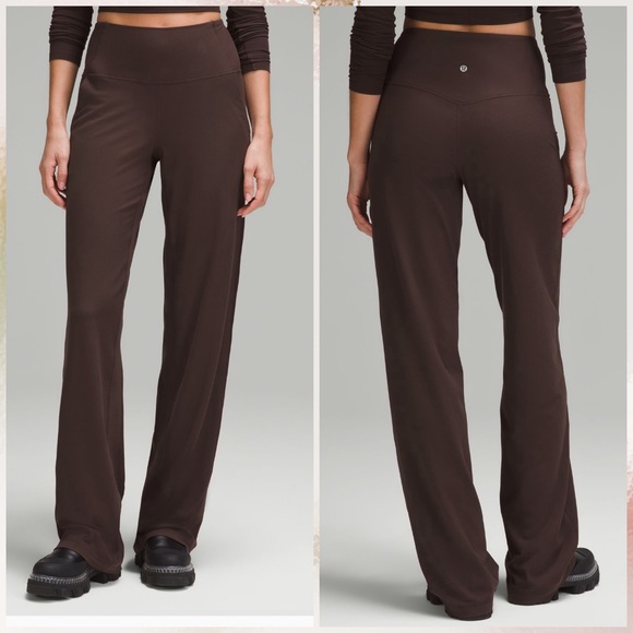 Lululemon Align Ribbed High-Rise Wide-Leg Pant Tall espresso size 8 NWT - Picture 2 of 6
